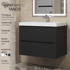 Тумба под раковину Uperwood Tanos 70 см, подвесная, черная матовая в Нижневартовске - niznevartovsk.ok-mebel.com | фото 3
