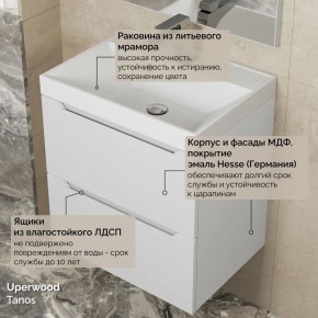 Тумба с раковиной Uperwood Tanos 50 см, подвесная, белая матовая в Нижневартовске - niznevartovsk.ok-mebel.com | фото 6